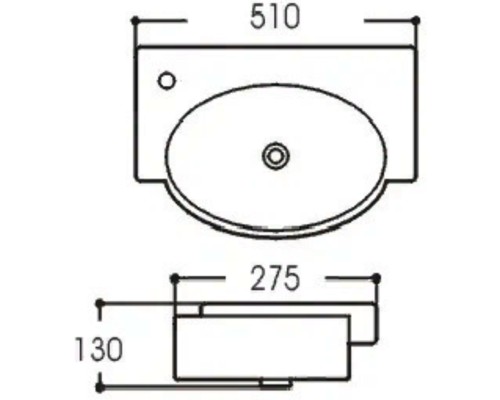 Раковина Aquatek 51 L AQ5329-00 Белая