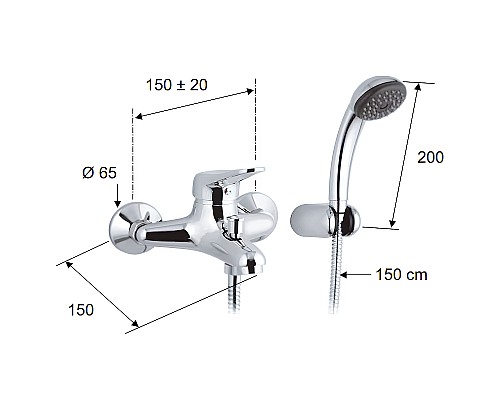 Смеситель для ванны Remer Kiss K02 Хром