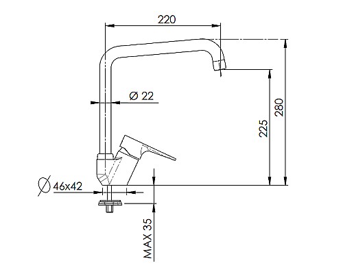 Смеситель для кухни Remer Winner W42U Хром