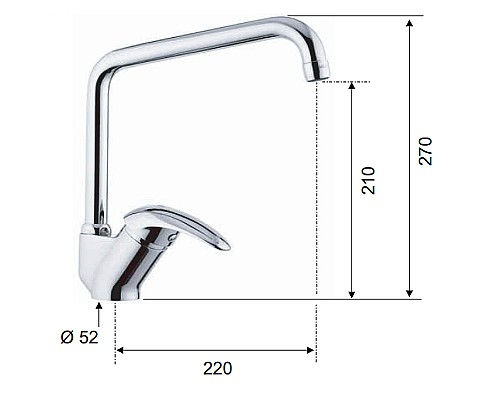 Смеситель для кухни Remer Ten T42U Хром