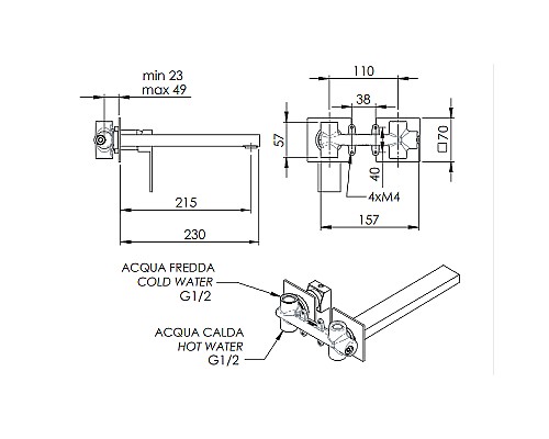 Смеситель для раковины Remer Q-Design QD15PL Хром