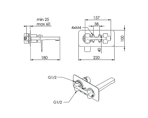 Смеситель для раковины Remer Dream D15 Хром
