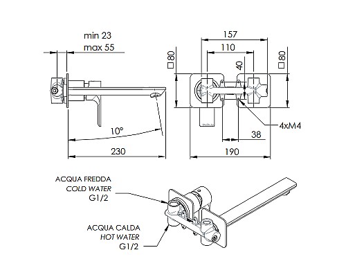 Смеситель для раковины Remer Energy EY15PLBO Белый матовый
