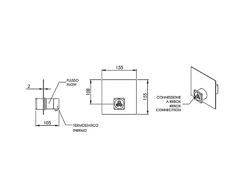 Смеситель для душа Remer Qubica Thermo QT30KBNO с термостатом Черный матовый