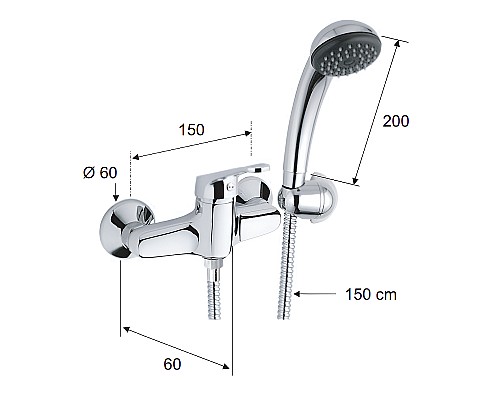 Смеситель для душа Remer Remix R39 Хром