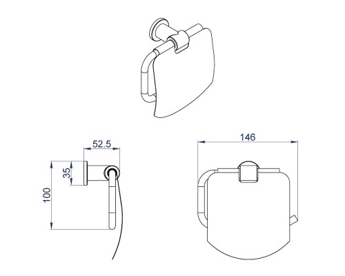 Держатель туалетной бумаги Azario Forny AZ-88310 с крышкой Хром