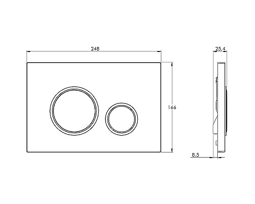 Клавиша смыва Azario AZ-8200-0045 Белая Хром