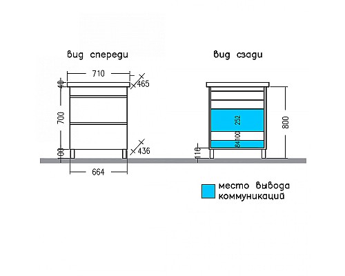 Тумба под раковину СанТа Марс 70 700293 Белая