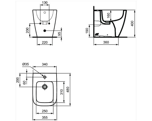 Биде Ideal Standard I.Life S T459501 Евробелое