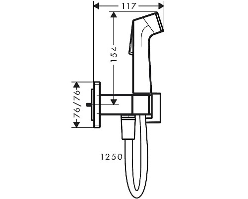 Гигиенический душ со смесителем Hansgrohe Bidette 29233000 Хром