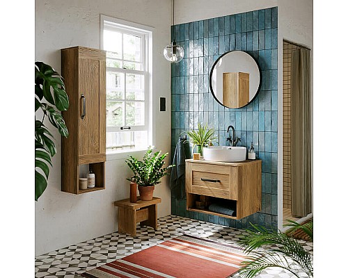 Шкаф пенал Aqwella Craft 30 CRF0503DB подвесной Дуб балтийский