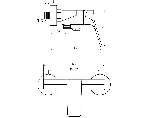 Смеситель для душа Damixa Merkur 402000300 Черный матовый