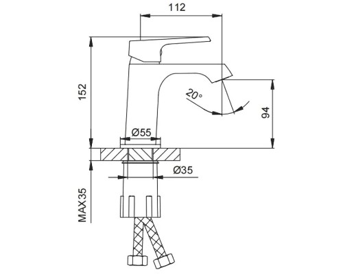 Смеситель для раковины Frap H71 F1071 Хром