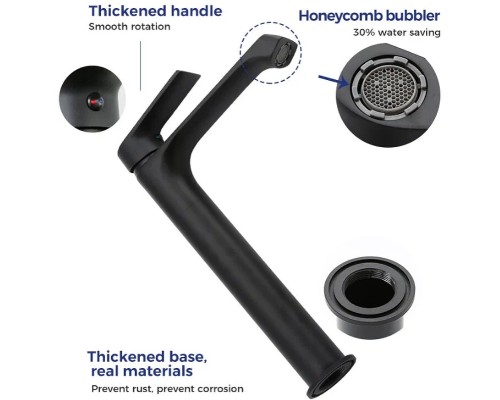 Смеситель для раковины Frap H71-6 F1071-26 Черный матовый