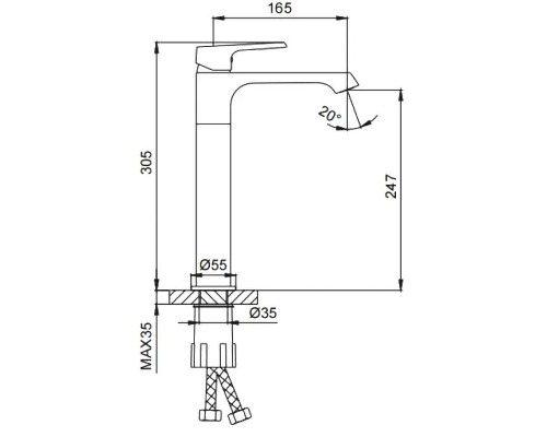 Смеситель для раковины Frap H71-6 F1071-26 Черный матовый