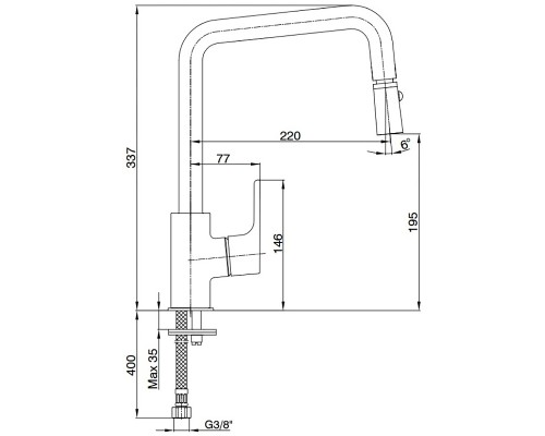 Смеситель для кухни E.C.A. Luna 102118049EX Хром