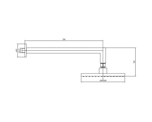 Верхний душ E.C.A. Tiera 102145031C1EX Черный матовый