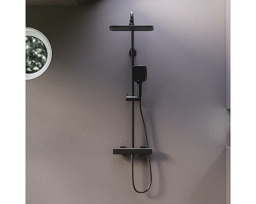 Душевая система Damixa Gala 953800300 с термостатом Черная матовая