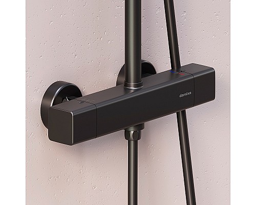 Душевая система Damixa Gala 953800300 с термостатом Черная матовая