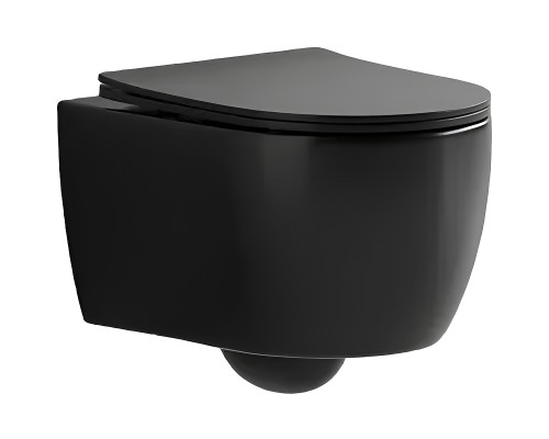 Унитаз Ceruttispa Oglio Aria MB CT9239 подвесной Черный матовый с сиденьем Микролифт