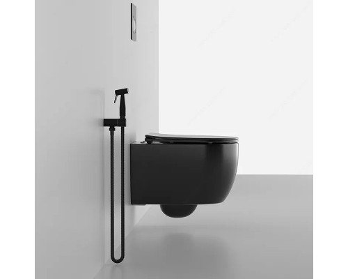 Унитаз Ceruttispa Oglio Aria MB CT9239 подвесной Черный матовый с сиденьем Микролифт