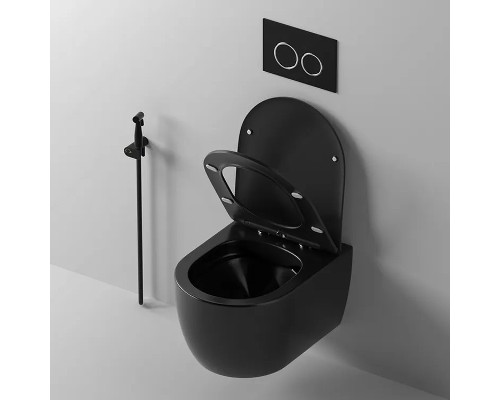 Унитаз Ceruttispa Oglio Aria MB CT9239 подвесной Черный матовый с сиденьем Микролифт