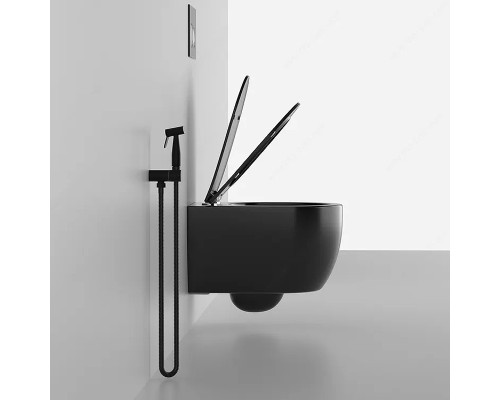 Унитаз Ceruttispa Oglio Aria MB CT9239 подвесной Черный матовый с сиденьем Микролифт