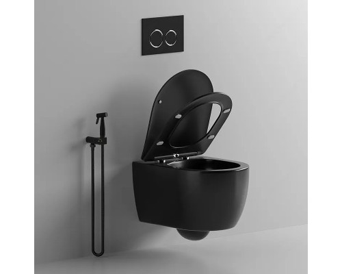 Унитаз Ceruttispa Oglio Aria MB CT9239 подвесной Черный матовый с сиденьем Микролифт