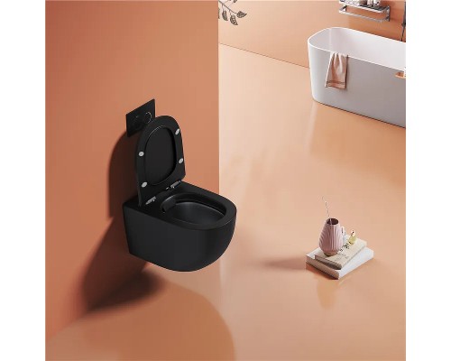 Унитаз Ceruttispa Oglio Aria MB CT9239 подвесной Черный матовый с сиденьем Микролифт