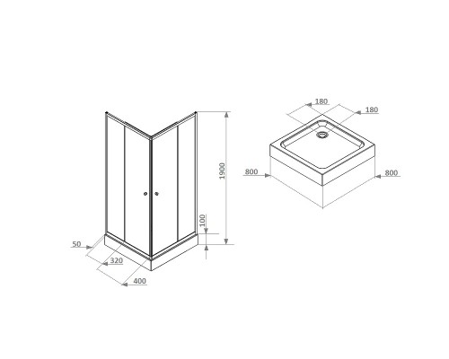 Душевой уголок Parly 80x80 ZFQ81 профиль Белый стекло матовое