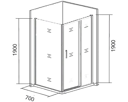 Душевая стенка Good Door Cofe SP-70-C-CH 70 КФ00035 профиль Хром стекло прозрачное