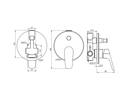 Смеситель для душа Damixa Jupiter 777100000 Хром