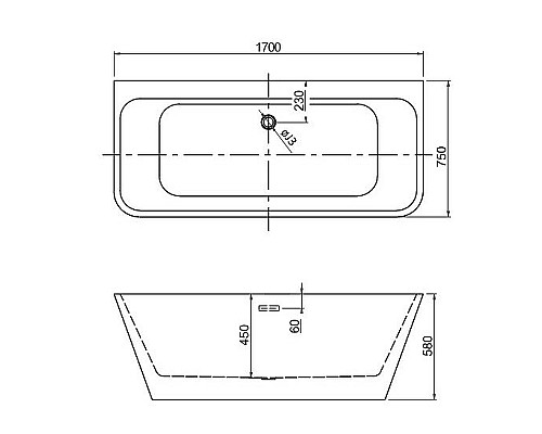 Акриловая ванна Aquatek Элегия 170x75 AQ-113775WT без гидромассажа Акриловая ванна Aquatek Элегия 170x75 AQ-113775WT без гидромассажа
