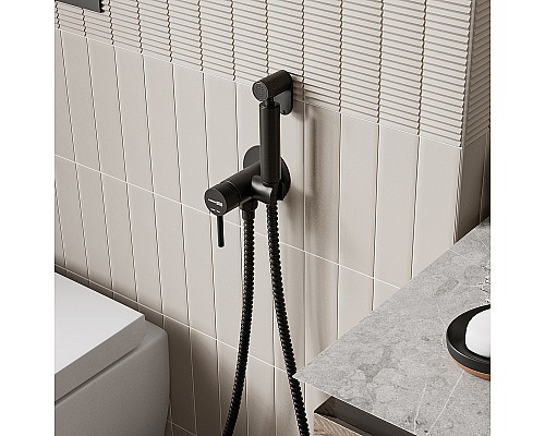 Гигиенический душ со смесителем WasserKRAFT A70638 Черный матовый