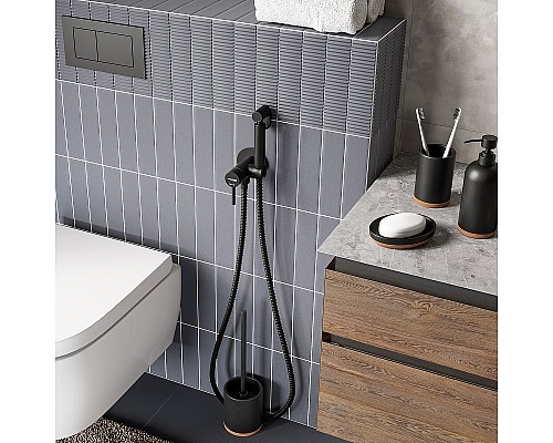 Гигиенический душ со смесителем WasserKRAFT A70638 Черный матовый