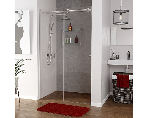 Душевая дверь WasserKRAFT Vils 100 56R12 профиль Хром стекло прозрачное