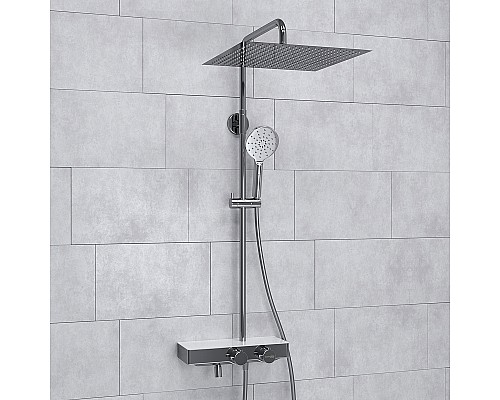Душевая система WasserKRAFT A113.119.127.CH Thermo с термостатом Хром Белая