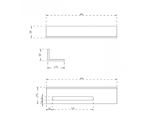 Полка из искусственного камня Abber Stein AS1655 с полотенцедержателем Белая