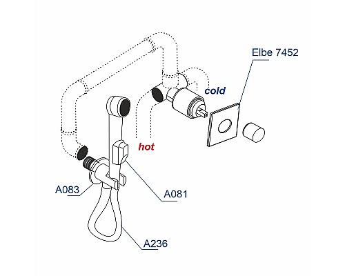 Гигиенический душ со смесителем WasserKRAFT A07436 Черный матовый