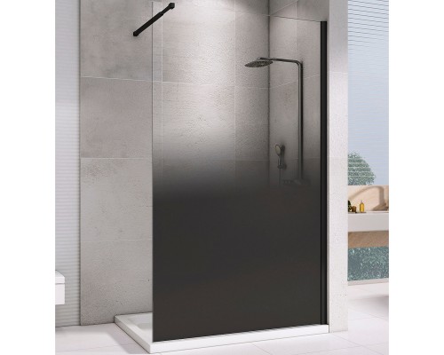 Душевая перегородка Abber Immer Offen 120 AG69121BD профиль Черный стекло прозрачное тонированное