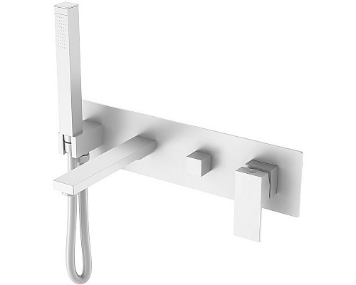 Смеситель для ванны Boheme Qubic 474-2-MW Белый матовый