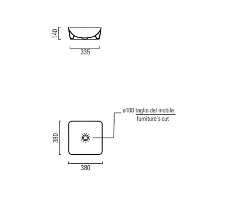 Раковина-чаша GSI Nubes 38 903805 Tortora opaco