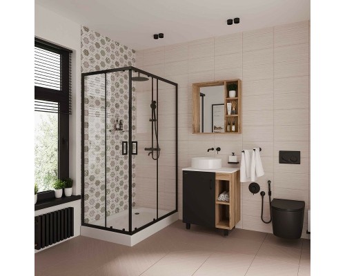 Душевой уголок Niagara Nova 100х80 NG-6881-08 BLACK профиль Черный стекло прозрачное