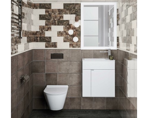 Тумба под раковину Kerama Marazzi Lato 50 подвесная Белая глянцевая