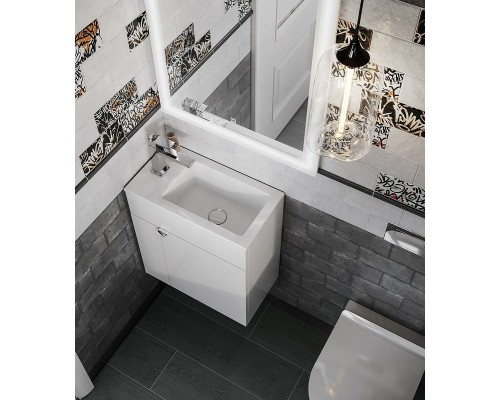 Тумба под раковину Kerama Marazzi Lato 50 подвесная Белая глянцевая