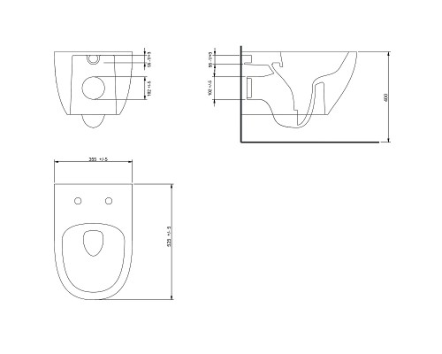 Унитаз биде beWash Bogen 88303670 подвесной Черный матовый с сиденьем Микролифт