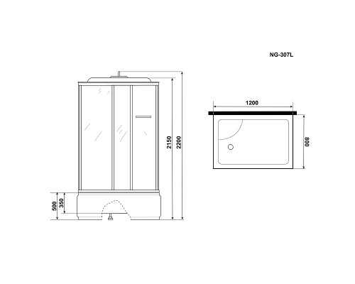 Душевая кабина Niagara Ultra 120x80 L NG-307-01L с гидромассажем