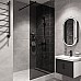 Душевая перегородка STWORKI Берген 90 MV-BE-90-BL-T профиль Черный матовый стекло тонированное
