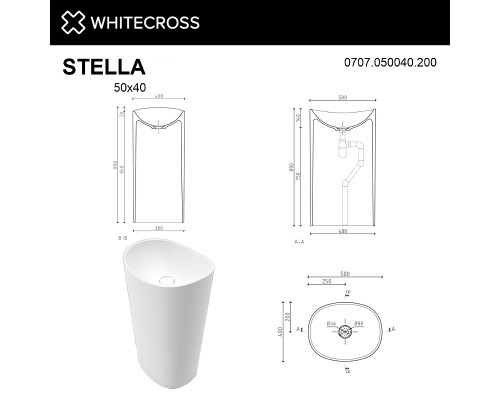 Раковина Whitecross Stella 50 Белая матовая