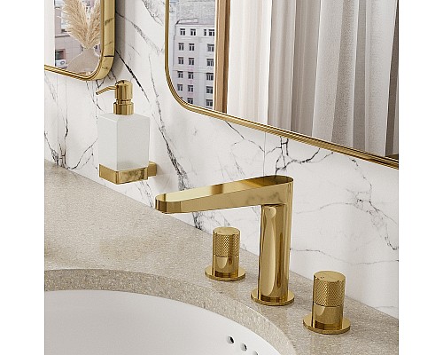 Смеситель для раковины WasserKRAFT Ems 7635 Золото глянцевое